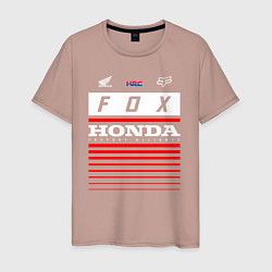 Футболка хлопковая мужская Honda racing, цвет: пыльно-розовый