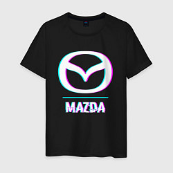 Мужская футболка Значок Mazda в стиле glitch