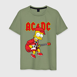 Мужская футболка AC DC Барт Симпсон