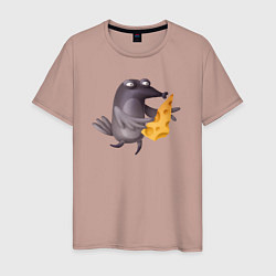 Мужская футболка Ворона с сыром