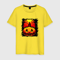 Мужская футболка Жуткая тыква на Хэллоуин