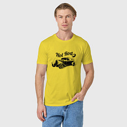 Футболка хлопковая мужская Hot Rod - Car - Retro, цвет: желтый — фото 2