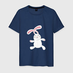 Футболка хлопковая мужская Happy - Bunny, цвет: тёмно-синий