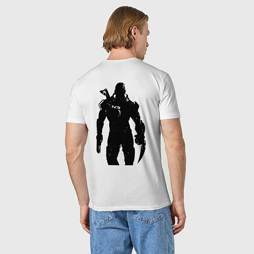 Мужская футболка Mass Effect N7 - Warrior / Белый – фото 4