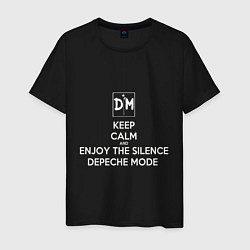 Футболка хлопковая мужская Keep calm and enjoy the silence depeche mode, цвет: черный