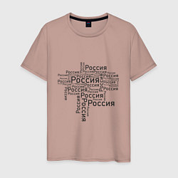 Мужская футболка Надпись Россия