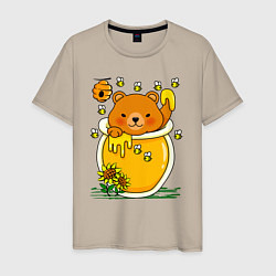 Мужская футболка Медвежонок в баночке меда
