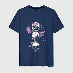 Мужская футболка Skull and Flowers