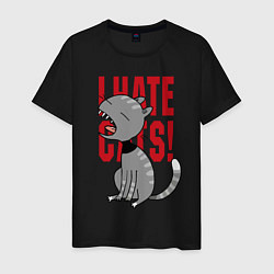 Мужская футболка Ненавижу кошек! Шутка
