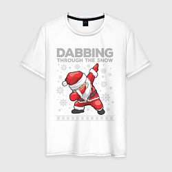 Мужская футболка Through the snow Santa dabbing