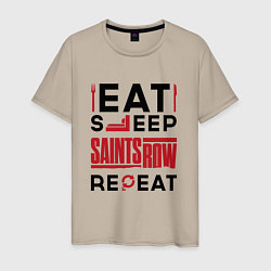 Мужская футболка Надпись: eat sleep Saints Row repeat