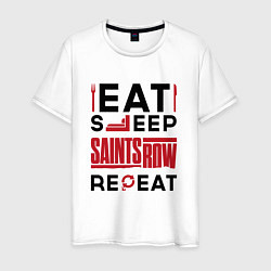 Мужская футболка Надпись: eat sleep Saints Row repeat