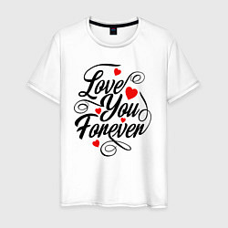 Мужская футболка Love you forever, hearts