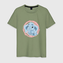Мужская футболка Мультяшный милый слонёнок