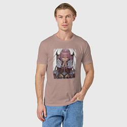 Футболка хлопковая мужская Норн Клаталисса Джиорал, цвет: пыльно-розовый — фото 2