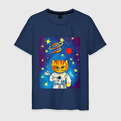 Мужская футболка Абстрактный космический кот