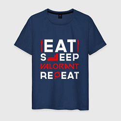 Мужская футболка Надпись eat sleep Valorant repeat