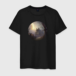 Мужская футболка Жуткий дом и полная луна