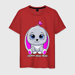 Мужская футболка Милый кролик happy new year