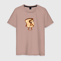 Мужская футболка Булка - Забавный принт с мультяшной едой