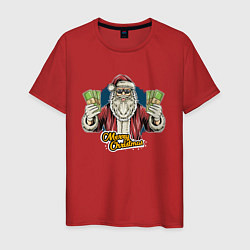 Мужская футболка Санта с деньгами