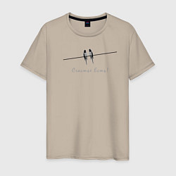 Мужская футболка Две ласточки: счастье есть, надпись