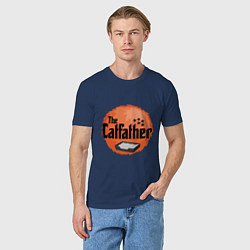 Футболка хлопковая мужская Cat father, цвет: тёмно-синий — фото 2