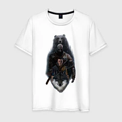 Мужская футболка Кратос, Атрей и звери GoW Ragnarok