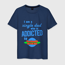 Мужская футболка I am a single Dad who is addicted to Cool Math Gam