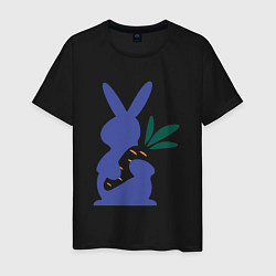 Футболка хлопковая мужская Синий кролик, цвет: черный