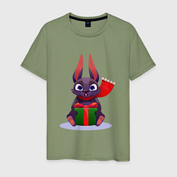 Мужская футболка Новогодний кролик - подарок