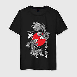 Футболка хлопковая мужская Истребитель демонов - Кисацутай, цвет: черный