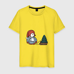 Мужская футболка Снеговик с елкой