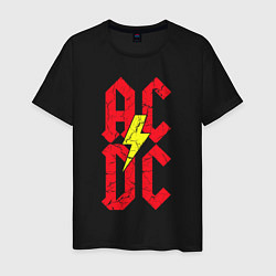 Футболка хлопковая мужская AC DC logo, цвет: черный