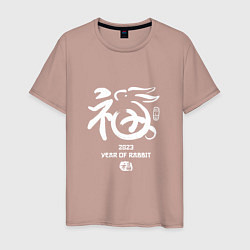 Мужская футболка Иероглиф водяного кролика 2023