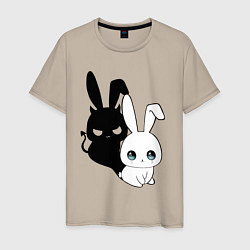 Мужская футболка Милый кролик - ангелочек или дьяволёнок?