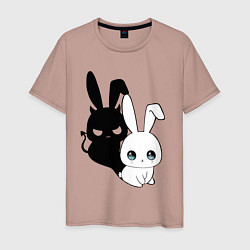 Мужская футболка Милый кролик - ангелочек или дьяволёнок?