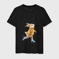 Мужская футболка Кролик на коньках