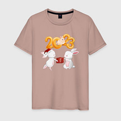 Мужская футболка Зайчики с подарком - 2023