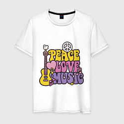Мужская футболка Мир любовь и музыка