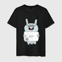 Мужская футболка Кролик с модным телефоном