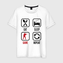 Мужская футболка Eat - sleep - Counter Strike - repeat