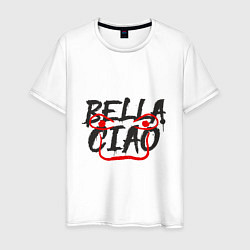 Футболка хлопковая мужская Bella ciao, цвет: белый