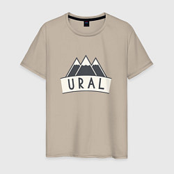 Футболка хлопковая мужская URAL, цвет: миндальный