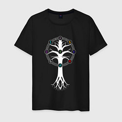 Мужская футболка Иггдрасиль - руны девяти миров
