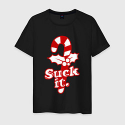 Мужская футболка Новгодний леденец - Suck it