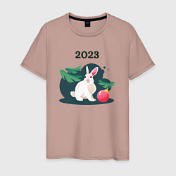 Мужская футболка Новогодний кролик 2023