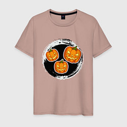Мужская футболка Мультяшные тыквы Хэллоуин