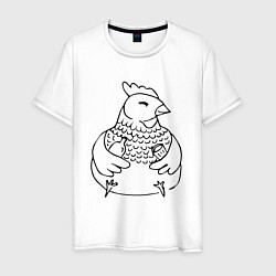 Мужская футболка Довольная курица