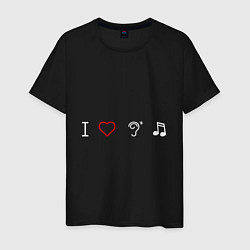 Мужская футболка I love to listen to music